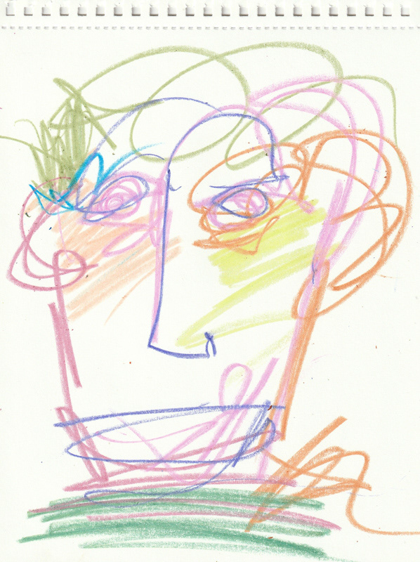 Self Portrait, 2020. Crayon on paper, 8.5 x 11 in. 