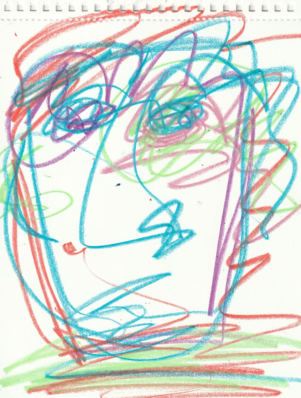 Self Portrait, 2020. Crayon on paper, 8.5 x 11 in. 