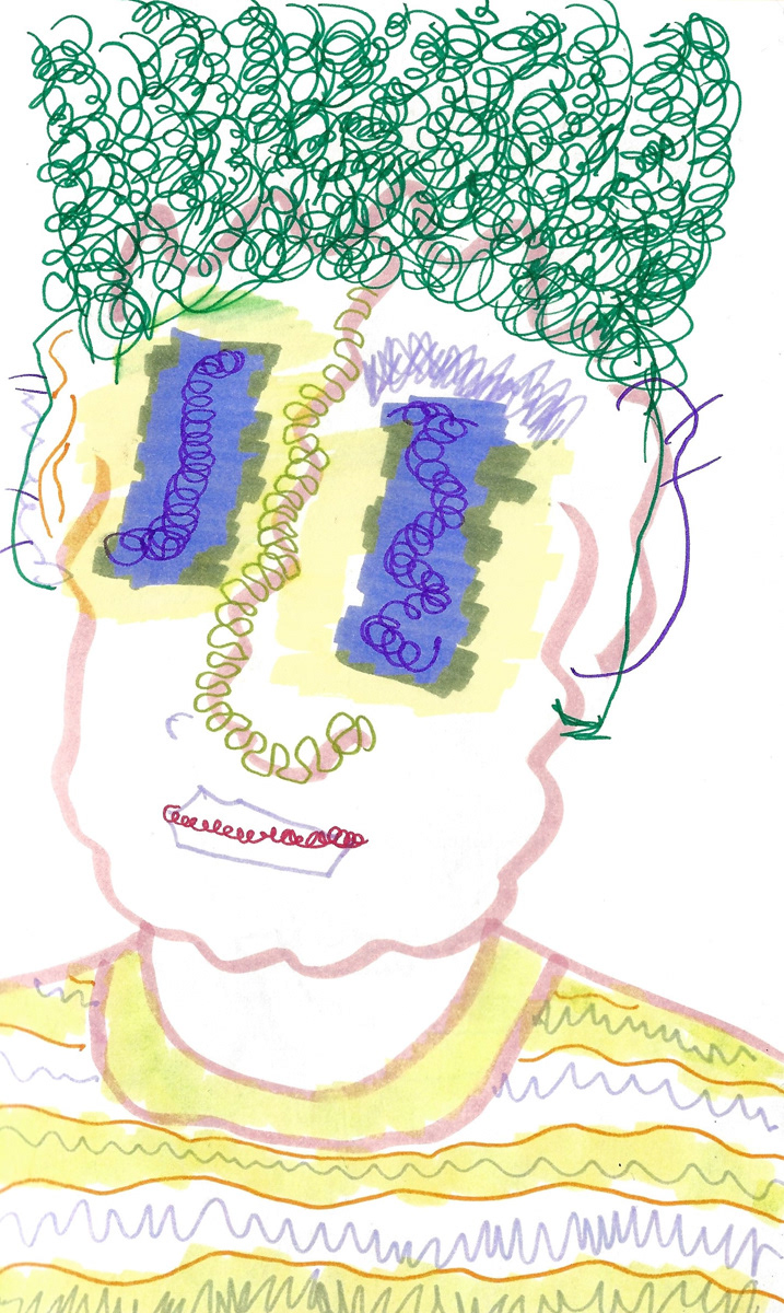 2025 | SELF PORTRAITS | MARKER ON PAPER, 8.5 x 5 IN | Joshua Cornelis