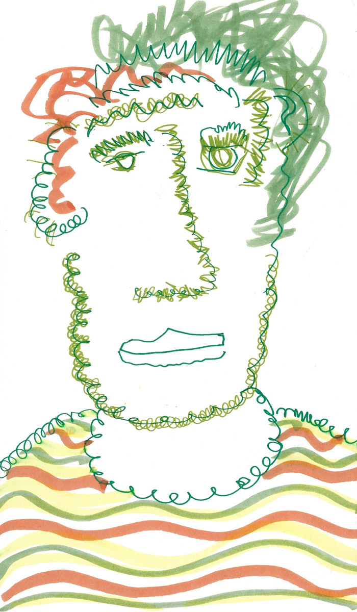 2025 | SELF PORTRAITS | MARKER ON PAPER, 8.5 x 5 IN | Joshua Cornelis