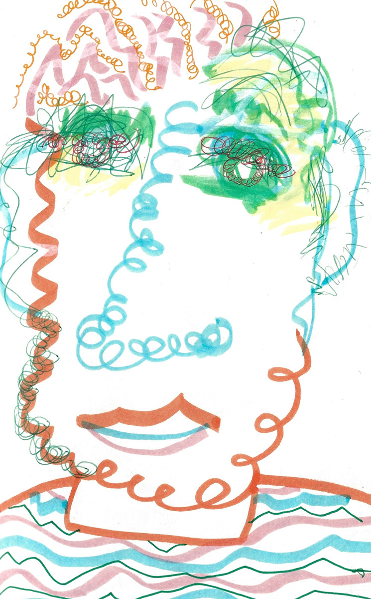 2025 | SELF PORTRAITS | MARKER ON PAPER, 8.5 x 5 IN | Joshua Cornelis