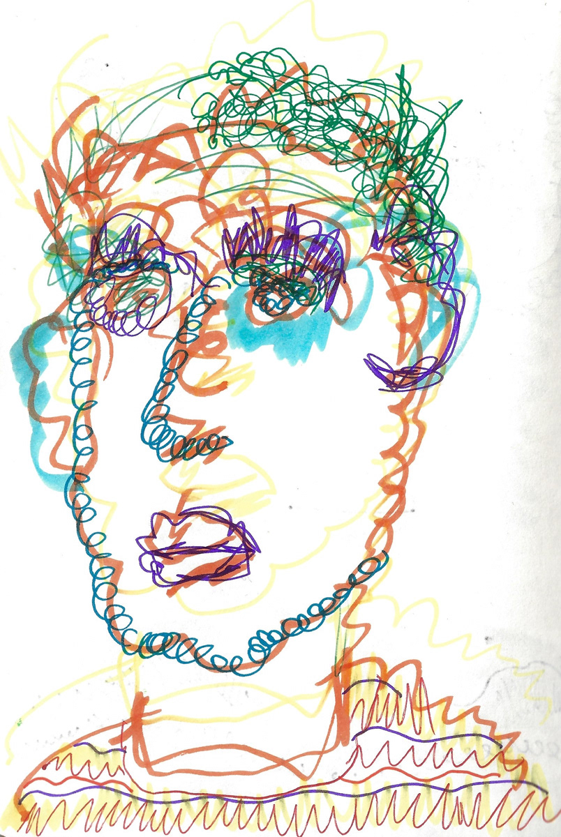 2025 | SELF PORTRAITS | MARKER ON PAPER, 8.5 x 5 IN | Joshua Cornelis