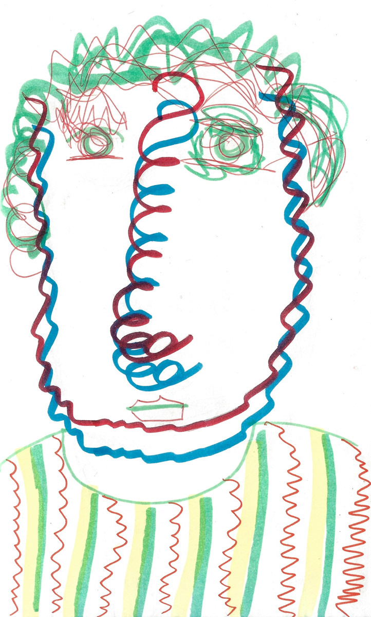 2025 | SELF PORTRAITS | MARKER ON PAPER, 8.5 x 5 IN | Joshua Cornelis