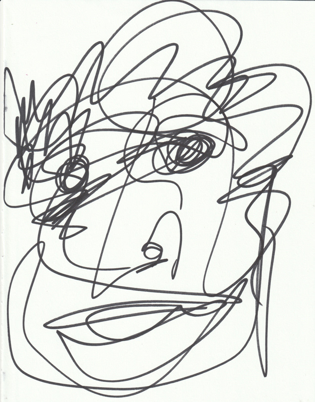 Self Portrait, 2019. Permanent maker on paper, 8.5 x 11 in. 