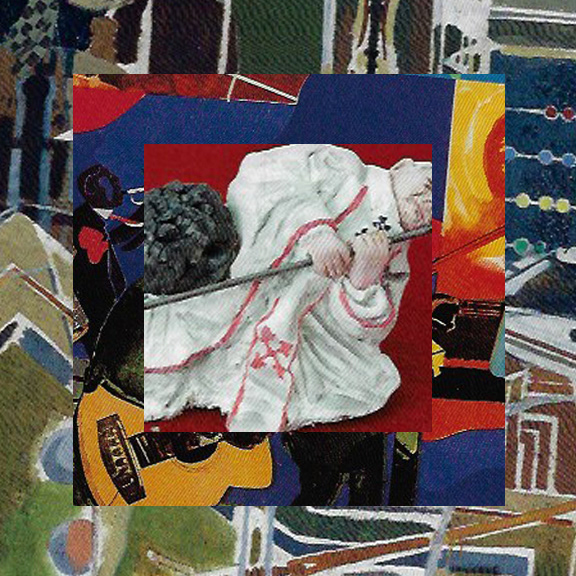 Braque Bearden Cattelan, 2020. Digital Collage. 