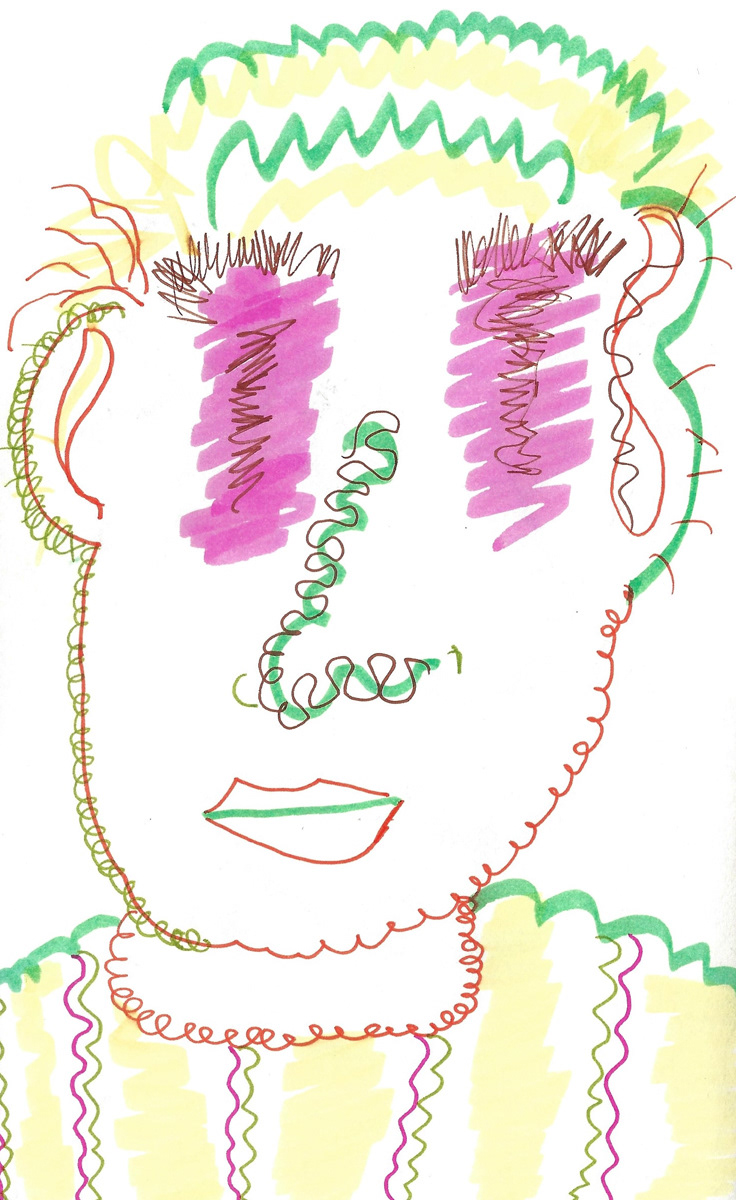 2025 | SELF PORTRAITS | MARKER ON PAPER, 8.5 x 5 IN | Joshua Cornelis