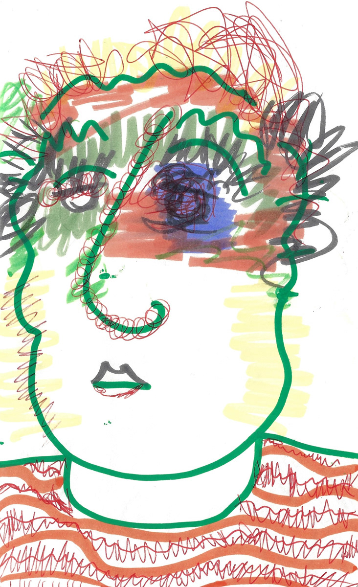 2025 | SELF PORTRAITS | MARKER ON PAPER, 8.5 x 5 IN | Joshua Cornelis