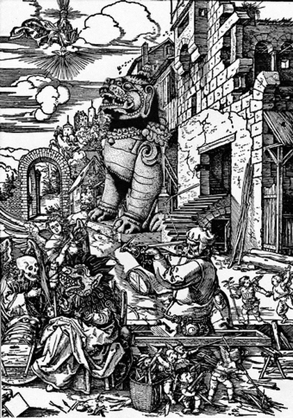 Dialogue with Dürer Series, 2012-14. Collage on Paper, 8 x 10 in. 