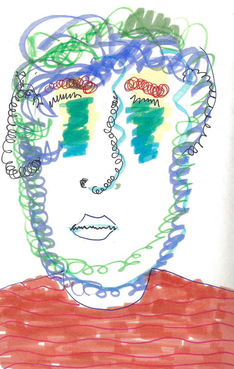 2025 | SELF PORTRAITS | MARKER ON PAPER, 8.5 x 5 IN | Joshua Cornelis