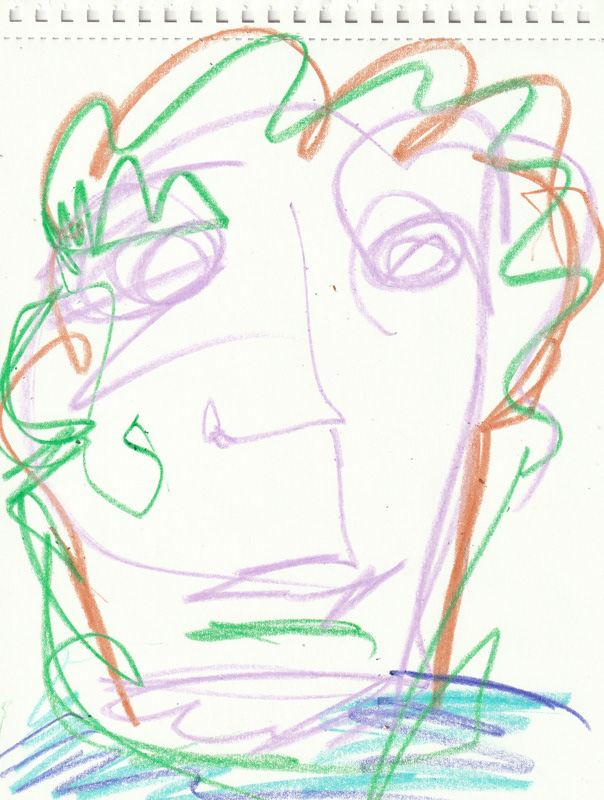 Self Portrait, 2020. Crayon on paper, 8.5 x 11 in. 