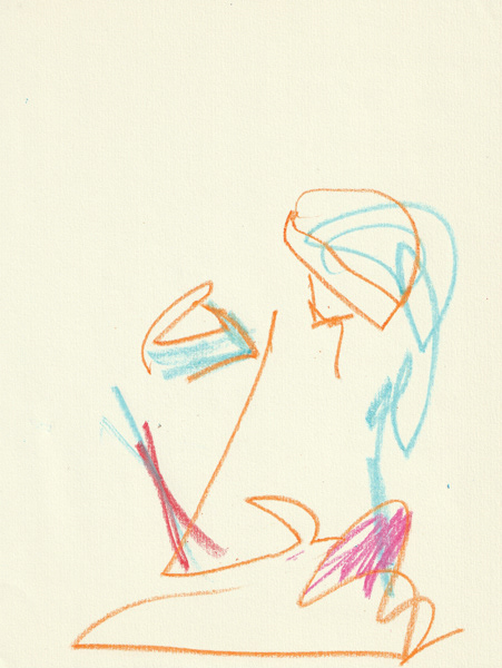 Self Portrait, 2018. Crayon on paper, 8.5 x 11 in. 