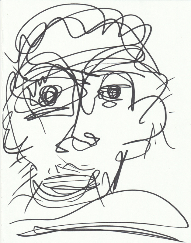 Self Portrait, 2019. Permanent maker on paper, 8.5 x 11 in. 