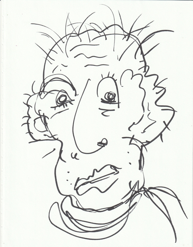 Self Portrait, 2019. Permanent maker on paper, 8.5 x 11 in. 