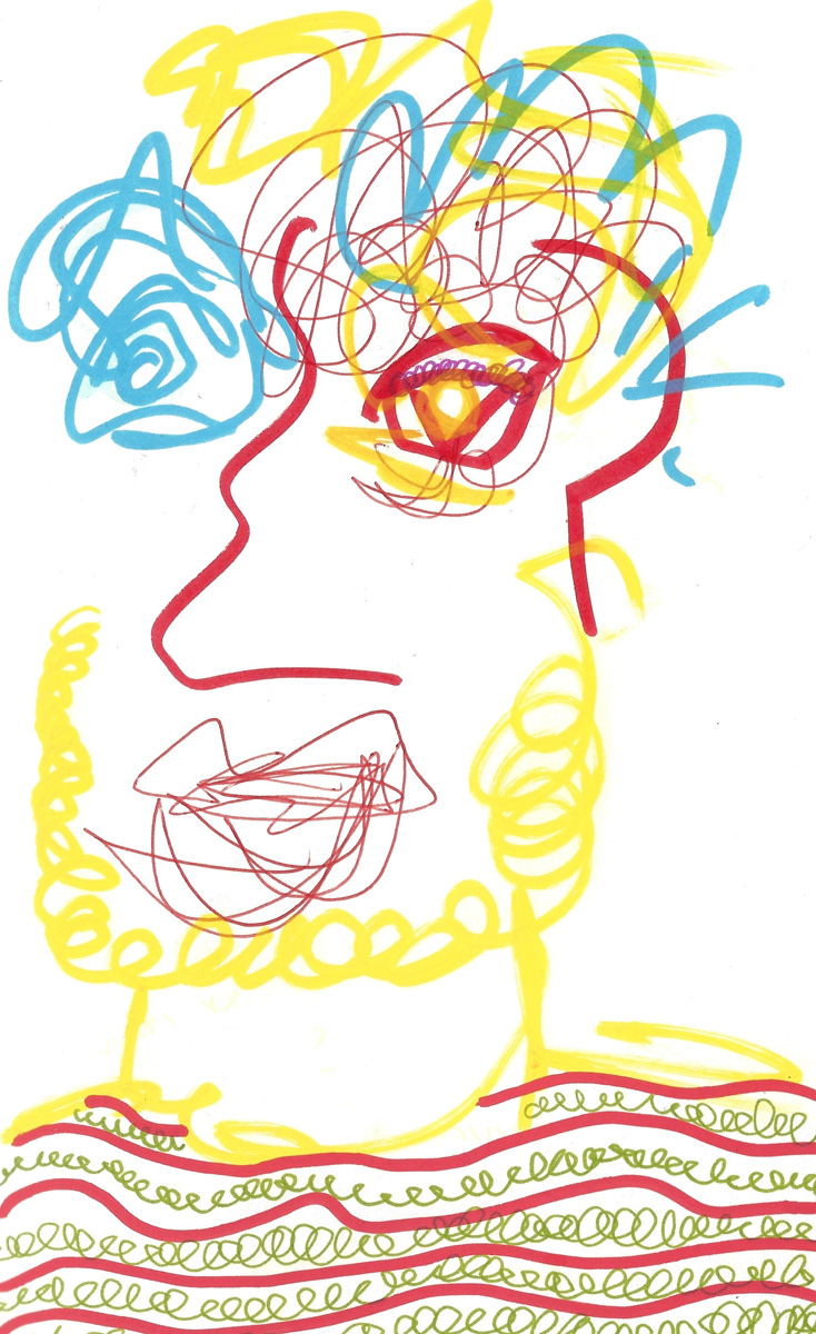 2025 | SELF PORTRAITS | MARKER ON PAPER, 8.5 x 5 IN | Joshua Cornelis