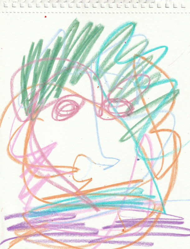 Self Portrait, 2020. Crayon on paper, 8.5 x 11 in. 