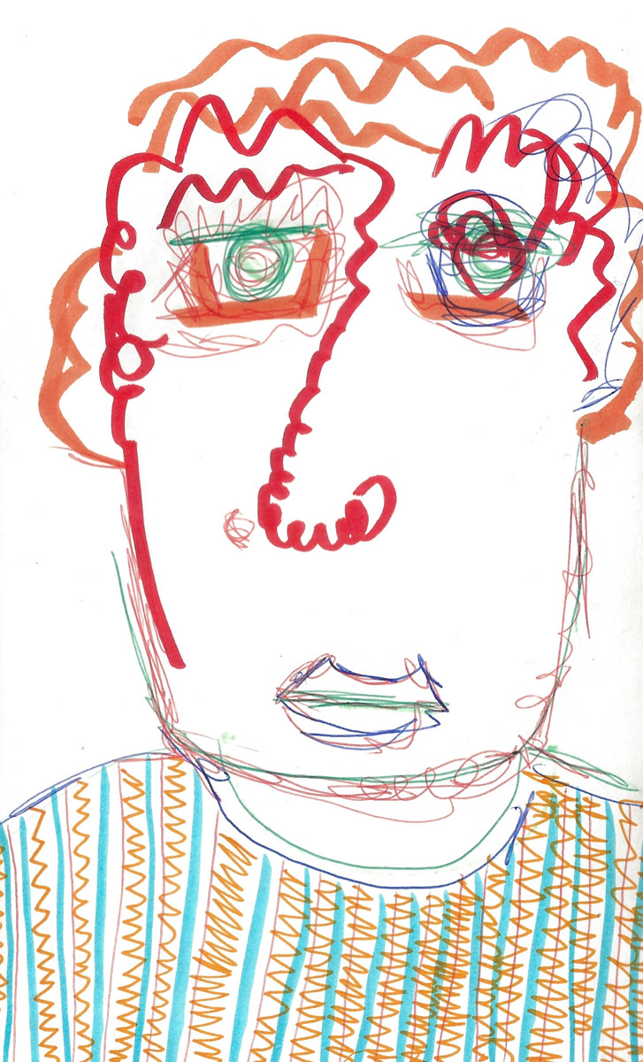 2025 | SELF PORTRAITS | MARKER ON PAPER, 8.5 x 5 IN | Joshua Cornelis