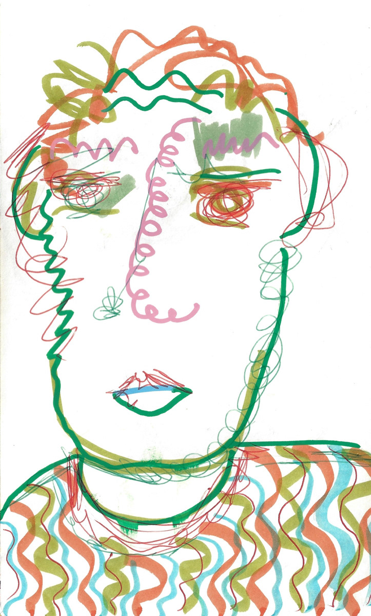 2025 | SELF PORTRAITS | MARKER ON PAPER, 8.5 x 5 IN | Joshua Cornelis