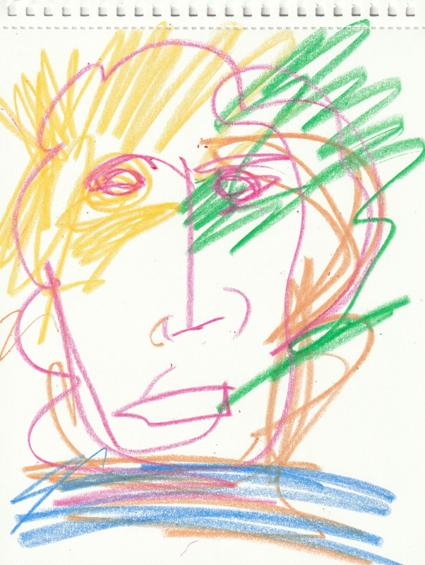 Self Portrait, 2020. Crayon on paper, 8.5 x 11 in. 