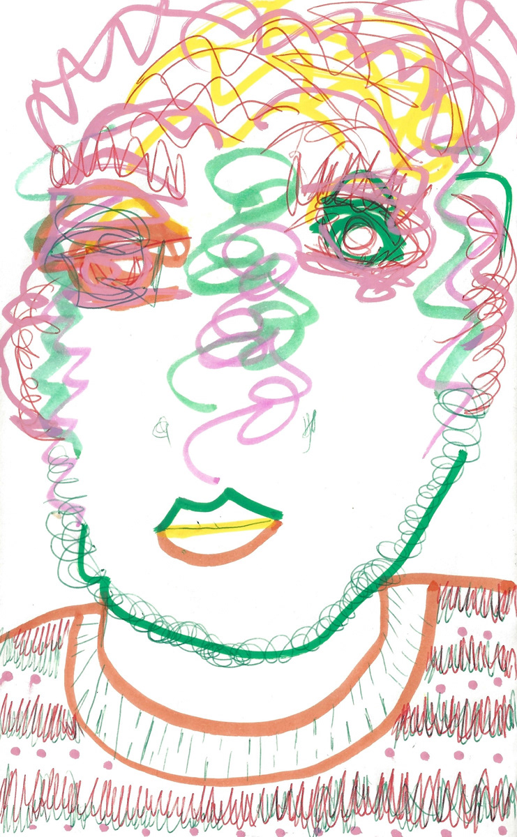 2025 | SELF PORTRAITS | MARKER ON PAPER, 8.5 x 5 IN | Joshua Cornelis