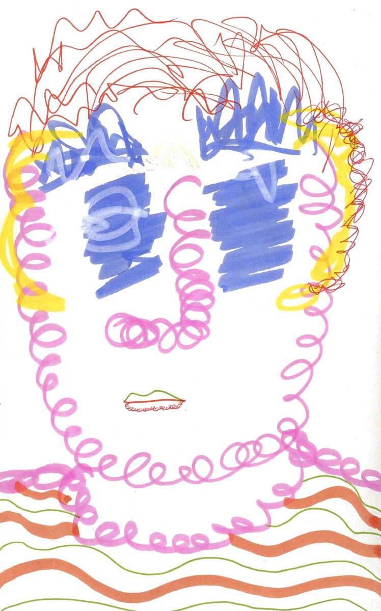 2025 | SELF PORTRAITS | MARKER ON PAPER, 8.5 x 5 IN | Joshua Cornelis