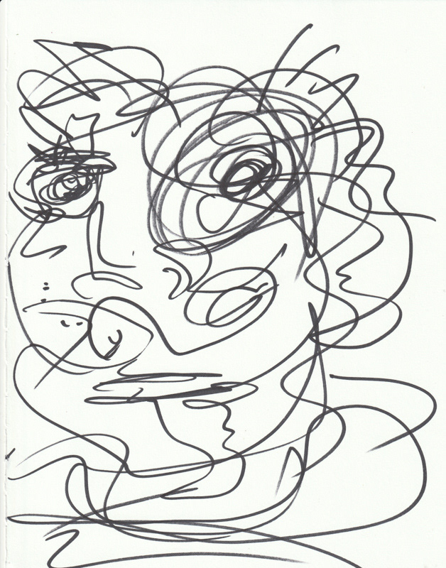 Self Portrait, 2019. Permanent maker on paper, 8.5 x 11 in. 