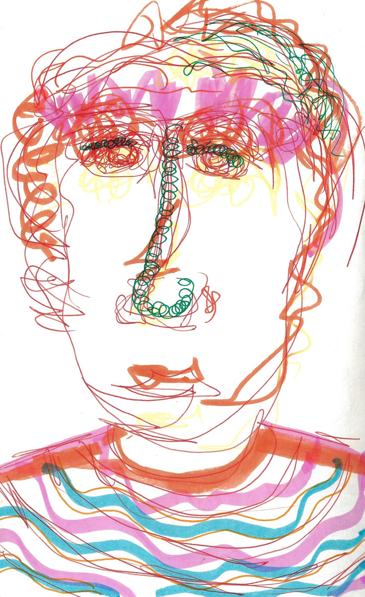 2025 | SELF PORTRAITS | MARKER ON PAPER, 8.5 x 5 IN | Joshua Cornelis