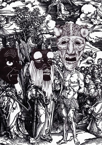 Dialogue with Dürer Series, 2012-14. Collage on Paper, 8 x 10 in. 