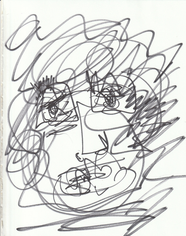 Self Portrait, 2019. Permanent maker on paper, 8.5 x 11 in. 