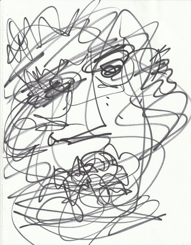 Self Portrait, 2019. Permanent maker on paper, 8.5 x 11 in. 