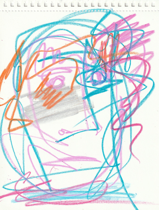 Self Portrait, 2020. Crayon on paper, 8.5 x 11 in. 