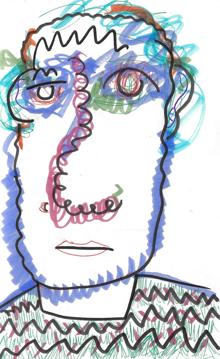 2025 | SELF PORTRAITS | MARKER ON PAPER, 8.5 x 5 IN | Joshua Cornelis