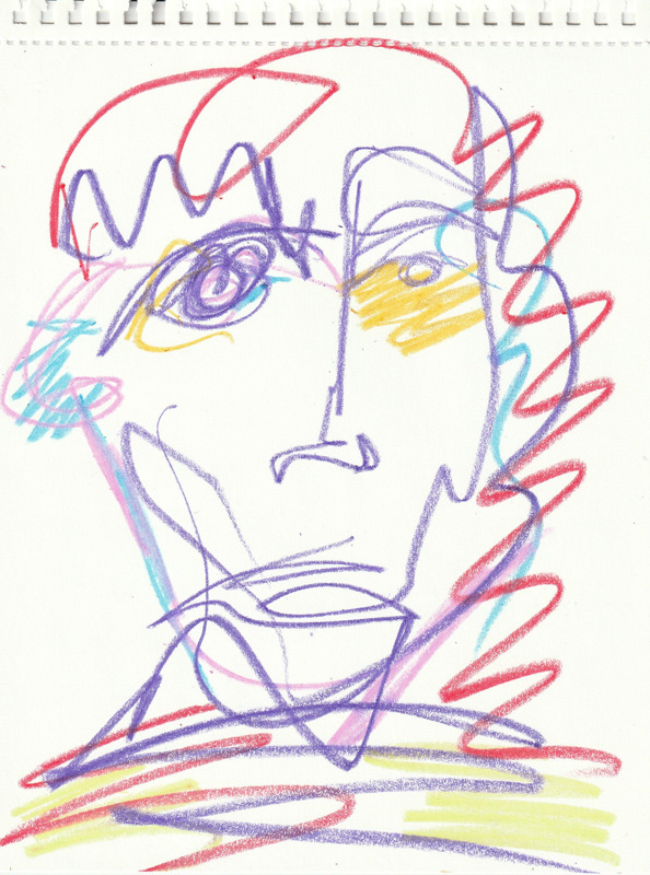 Self Portrait, 2020. Crayon on paper, 8.5 x 11 in. 