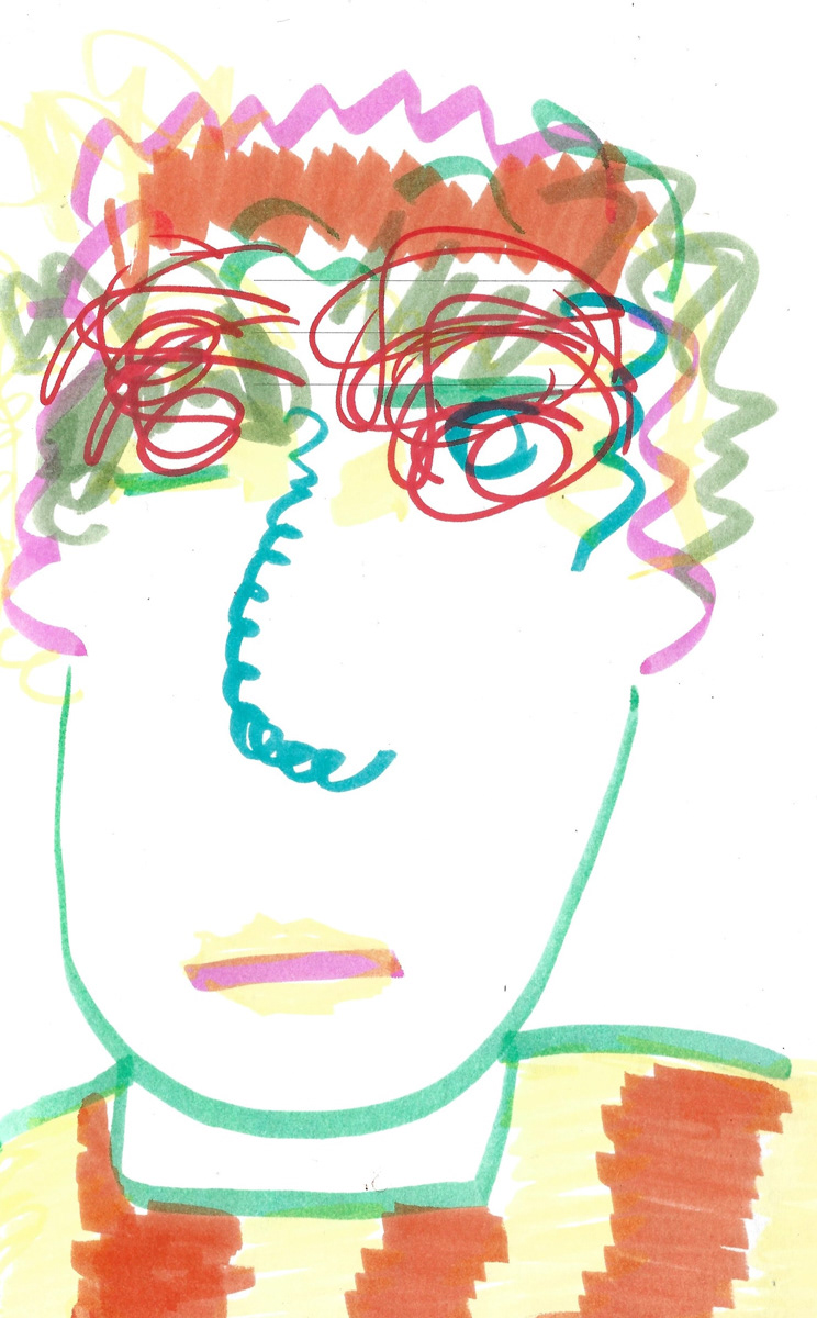 2025 | SELF PORTRAITS | MARKER ON PAPER, 8.5 x 5 IN | Joshua Cornelis