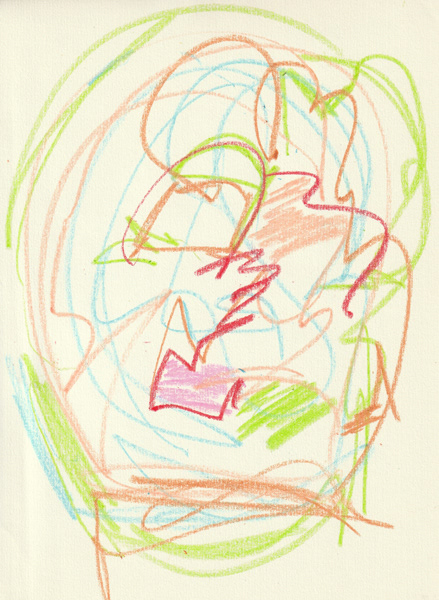 Self Portrait, 2018. Crayon on paper, 8.5 x 11 in. 