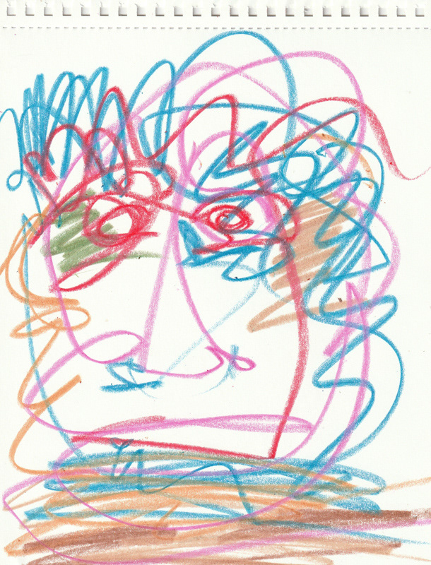 Self Portrait, 2020. Crayon on paper, 8.5 x 11 in. 