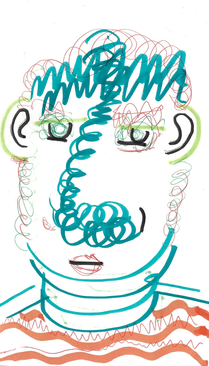 2025 | SELF PORTRAITS | MARKER ON PAPER, 8.5 x 5 IN | Joshua Cornelis