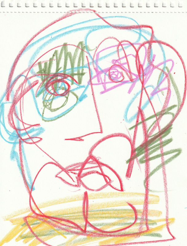 Self Portrait, 2020. Crayon on paper, 8.5 x 11 in. 