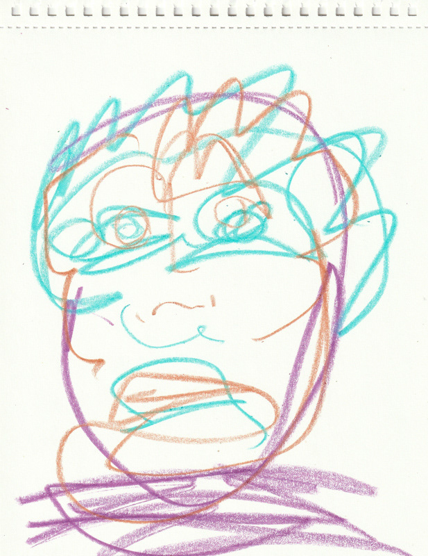 Self Portrait, 2020. Crayon on paper, 8.5 x 11 in. 