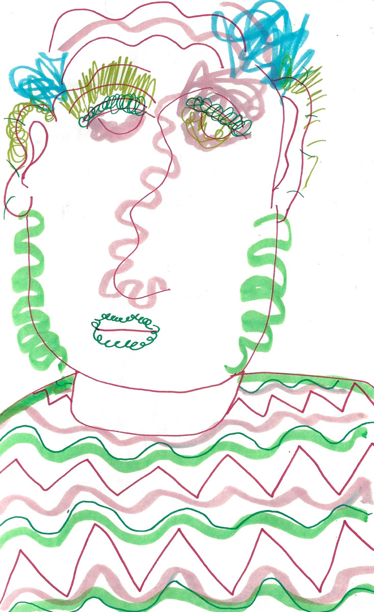 2025 | SELF PORTRAITS | MARKER ON PAPER, 8.5 x 5 IN | Joshua Cornelis