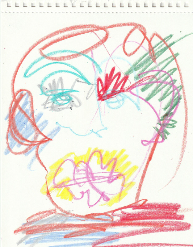 Self Portrait, 2020. Crayon on paper, 8.5 x 11 in. 