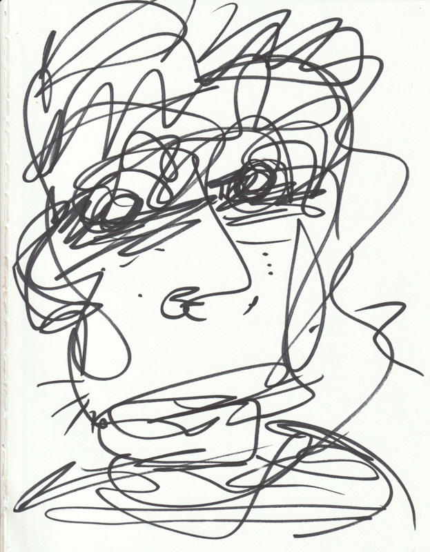 Self Portrait, 2019. Permanent maker on paper, 8.5 x 11 in. 