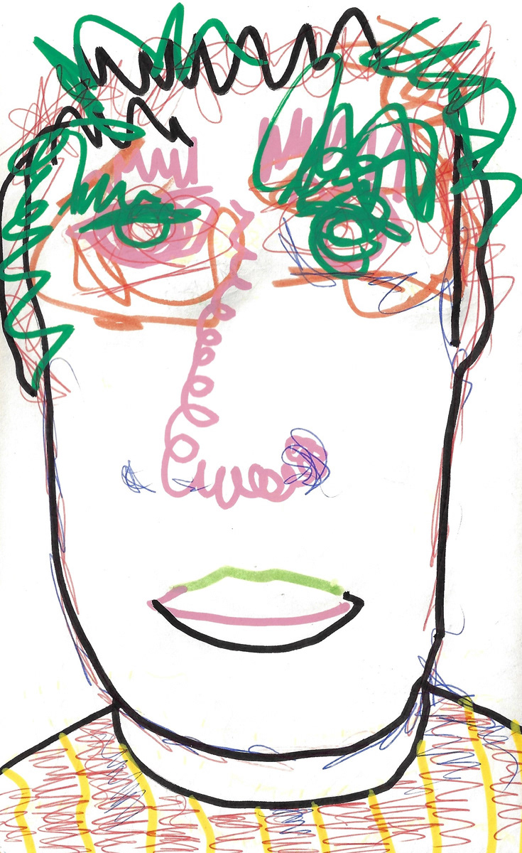 2025 | SELF PORTRAITS | MARKER ON PAPER, 8.5 x 5 IN | Joshua Cornelis