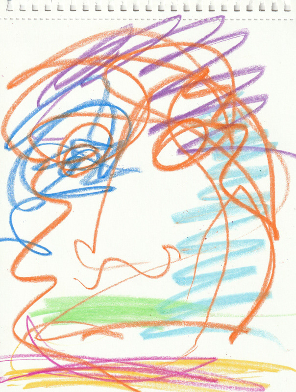 Self Portrait, 2020. Crayon on paper, 8.5 x 11 in. 