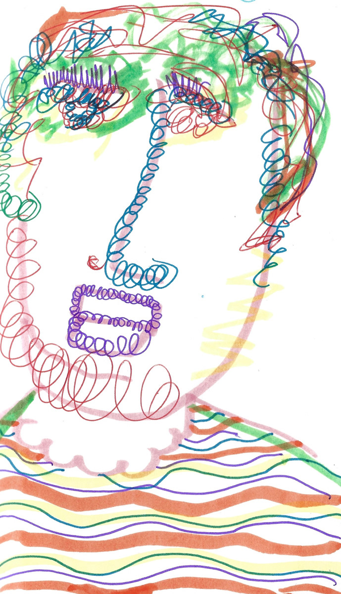 2025 | SELF PORTRAITS | MARKER ON PAPER, 8.5 x 5 IN | Joshua Cornelis