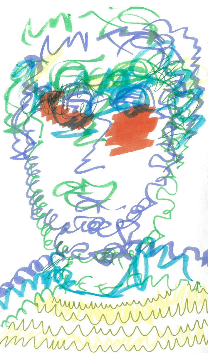 2025 | SELF PORTRAITS | MARKER ON PAPER, 8.5 x 5 IN | Joshua Cornelis