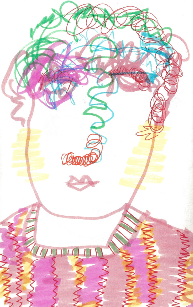 2025 | SELF PORTRAITS | MARKER ON PAPER, 8.5 x 5 IN | Joshua Cornelis