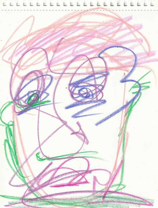 Self Portrait, 2020. Crayon on paper, 8.5 x 11 in. 