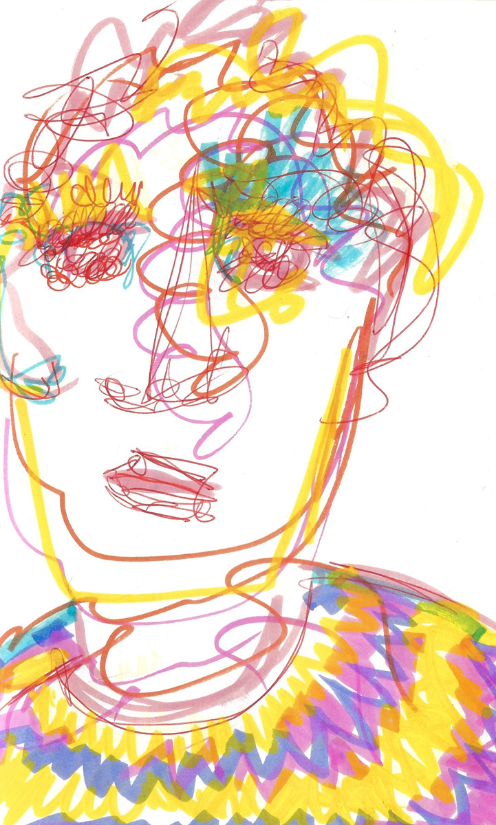 2025 | SELF PORTRAITS | MARKER ON PAPER, 8.5 x 5 IN | Joshua Cornelis