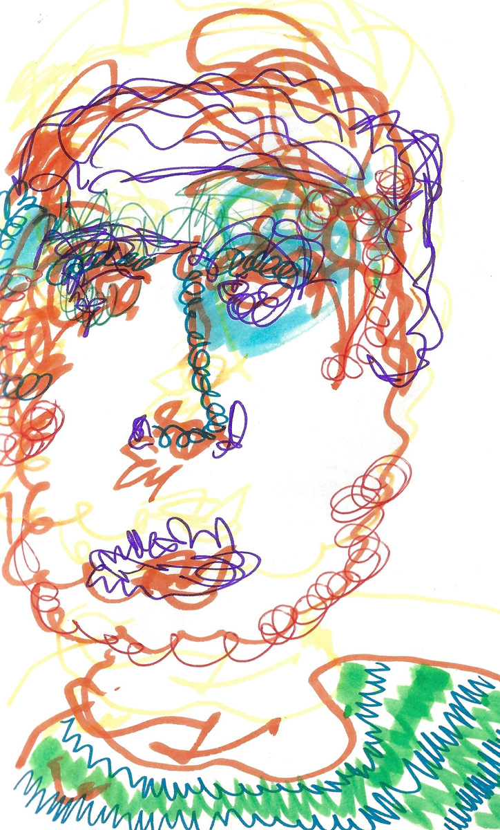 2025 | SELF PORTRAITS | MARKER ON PAPER, 8.5 x 5 IN | Joshua Cornelis