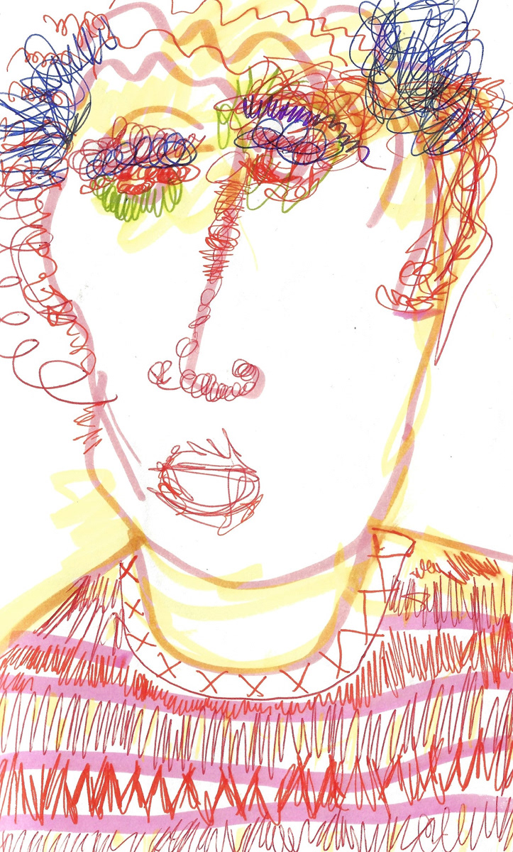 2025 | SELF PORTRAITS | MARKER ON PAPER, 8.5 x 5 IN | Joshua Cornelis